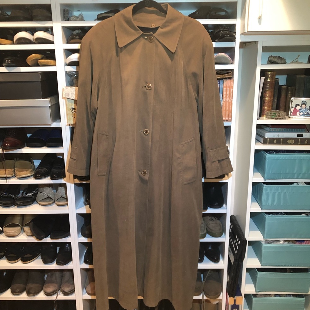 London Fog Trench Coat size 14 Rain Jacket Brown